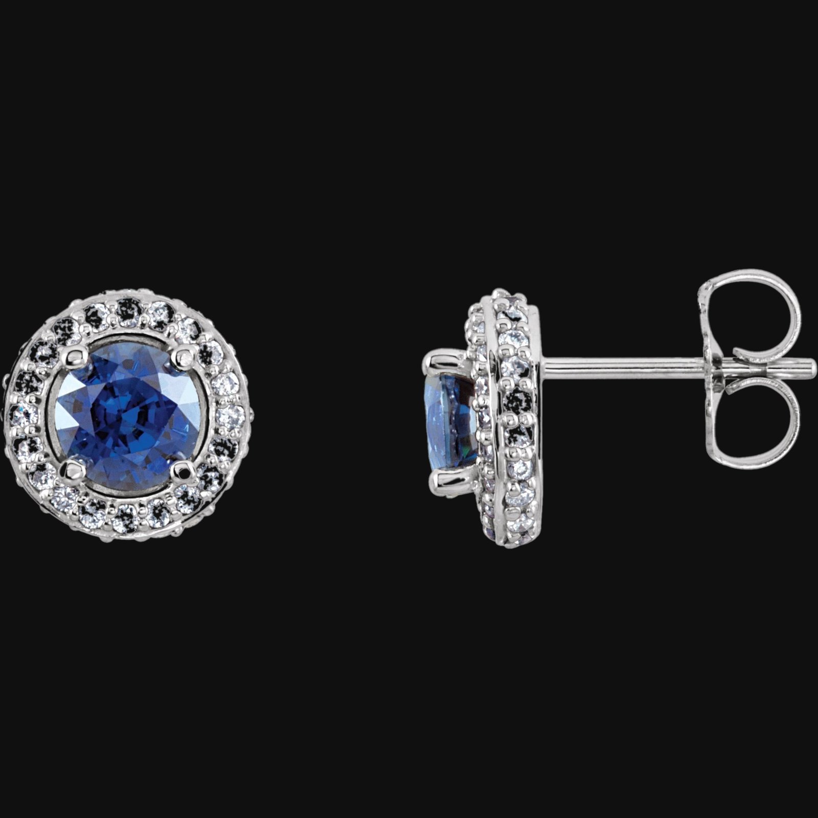 Round 4-Prong Halo-Style Earrings - Image 3
