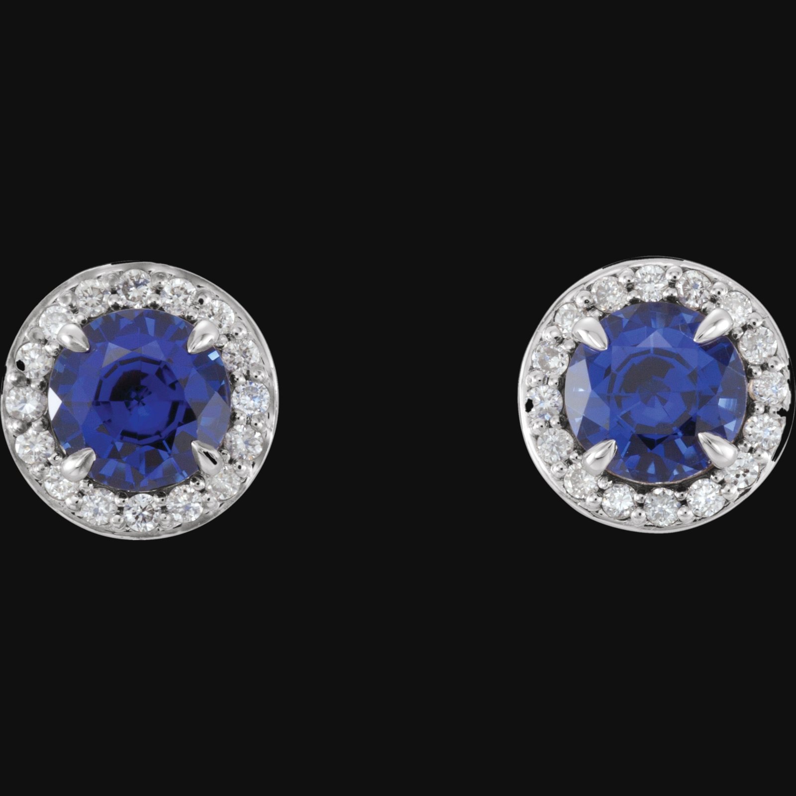 Round 4-Prong Halo-Style Earrings - Image 2