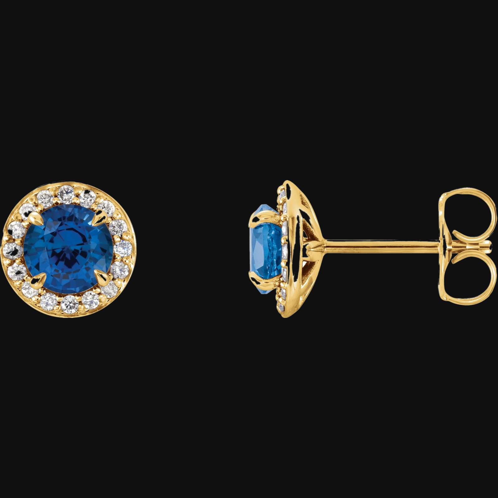 Round 4-Prong Halo-Style Earrings - Image 3