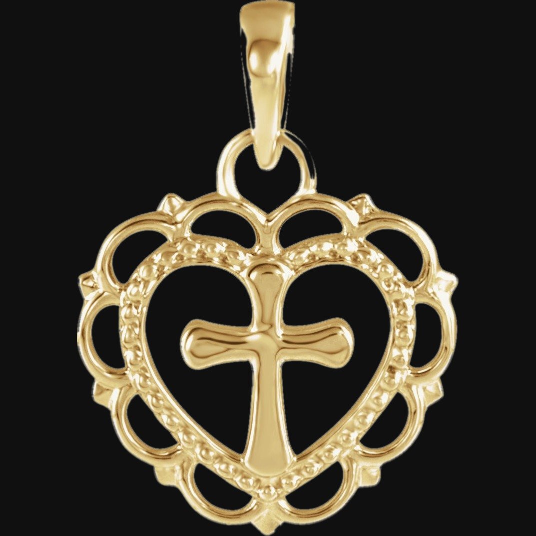Youth Heart with Cross Necklace or Pendant - Image 3