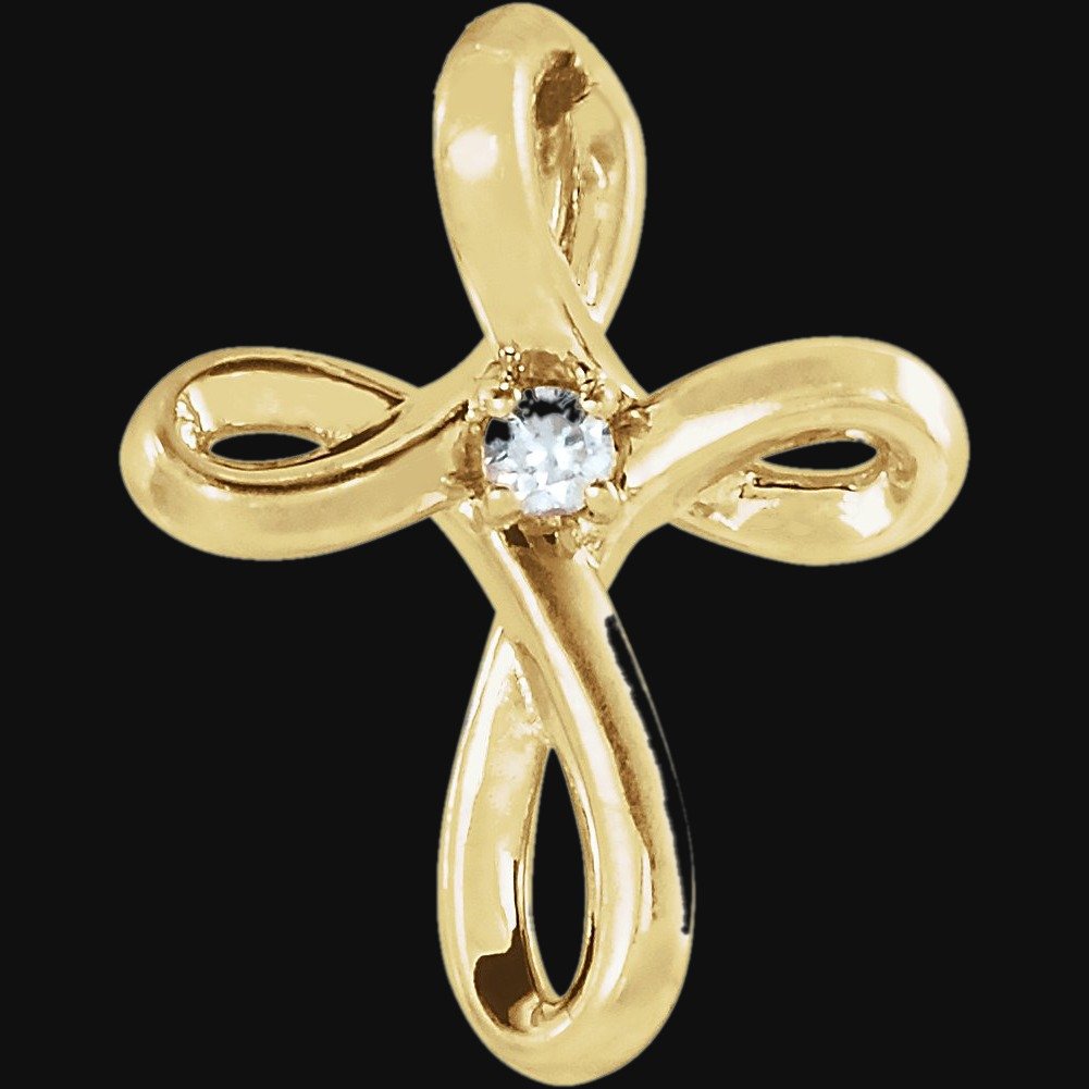 Solitaire Cross Necklace or Pendant - Image 3