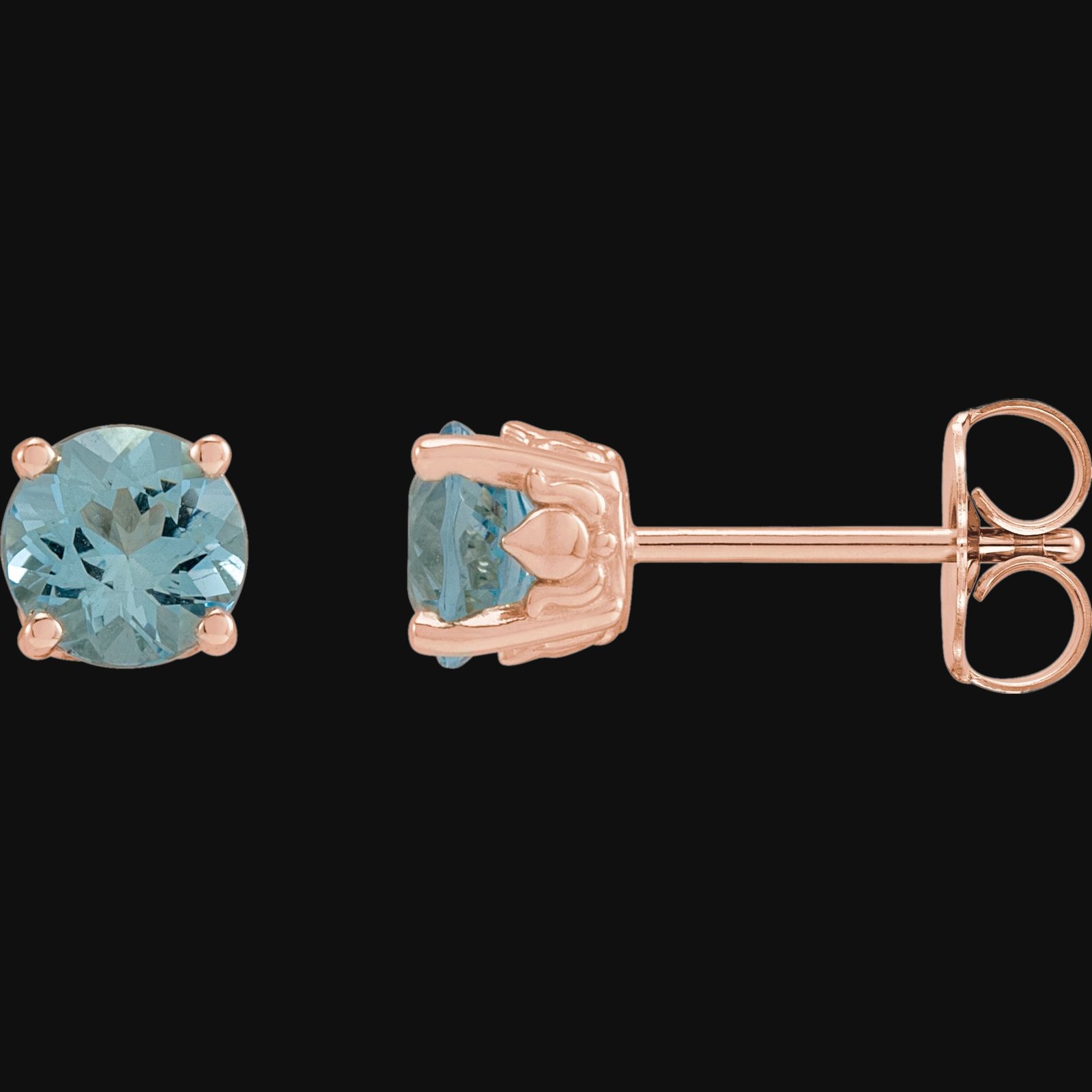Round 4-Prong Stud Earrings - Image 3