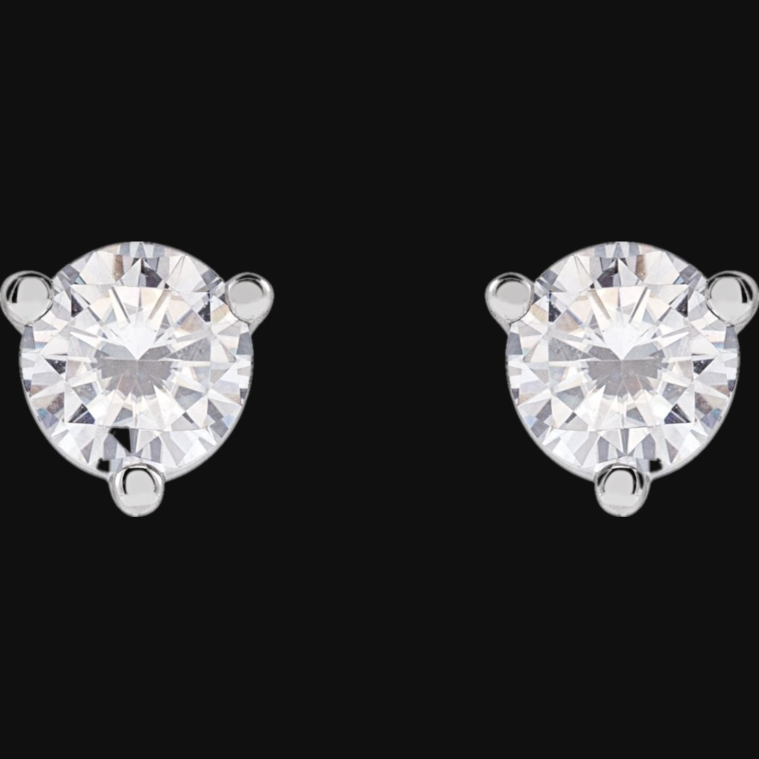 Round 3-Prong Stuller Moissanite™ Stud Earrings - Image 2