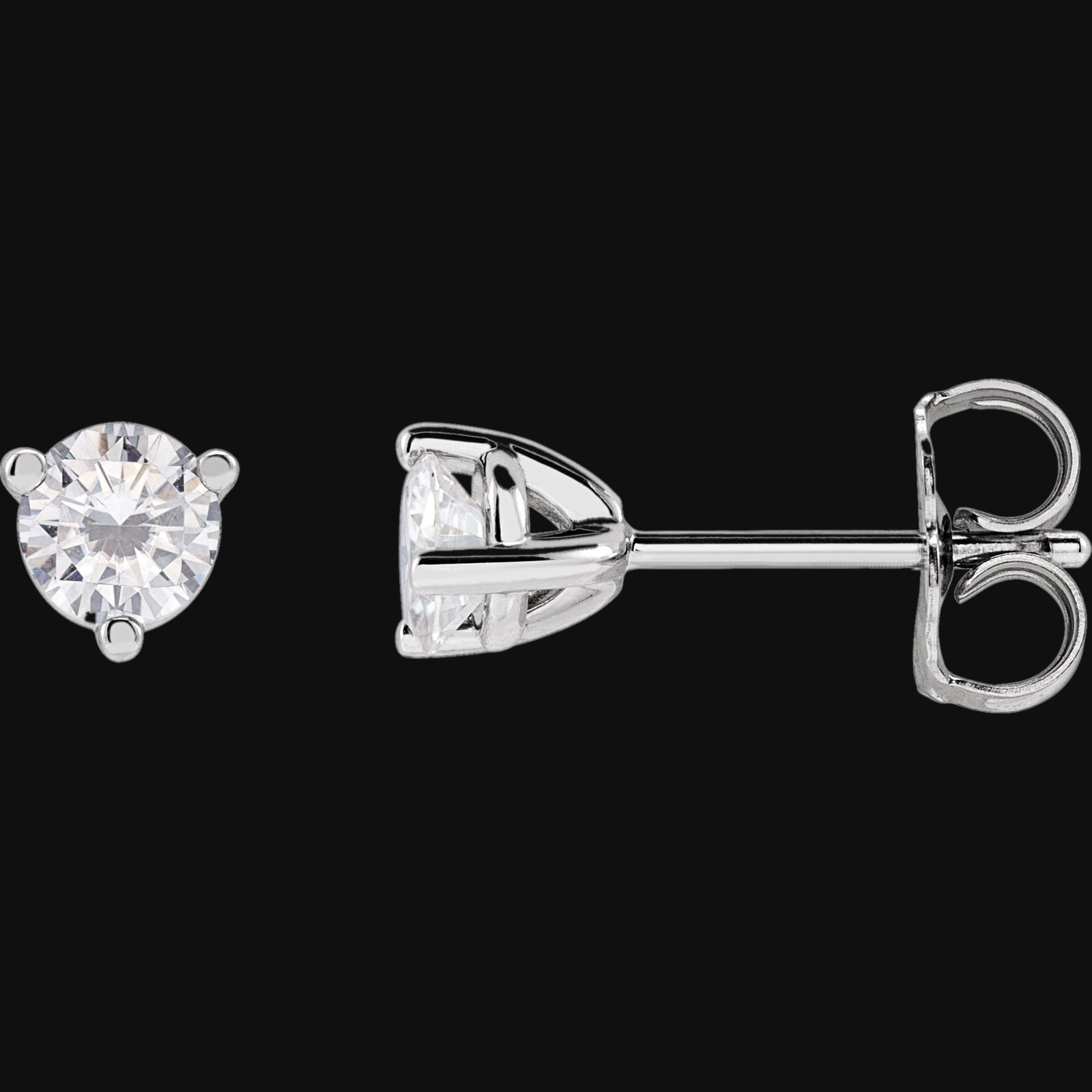 Round 3-Prong Stuller Moissanite™ Stud Earrings