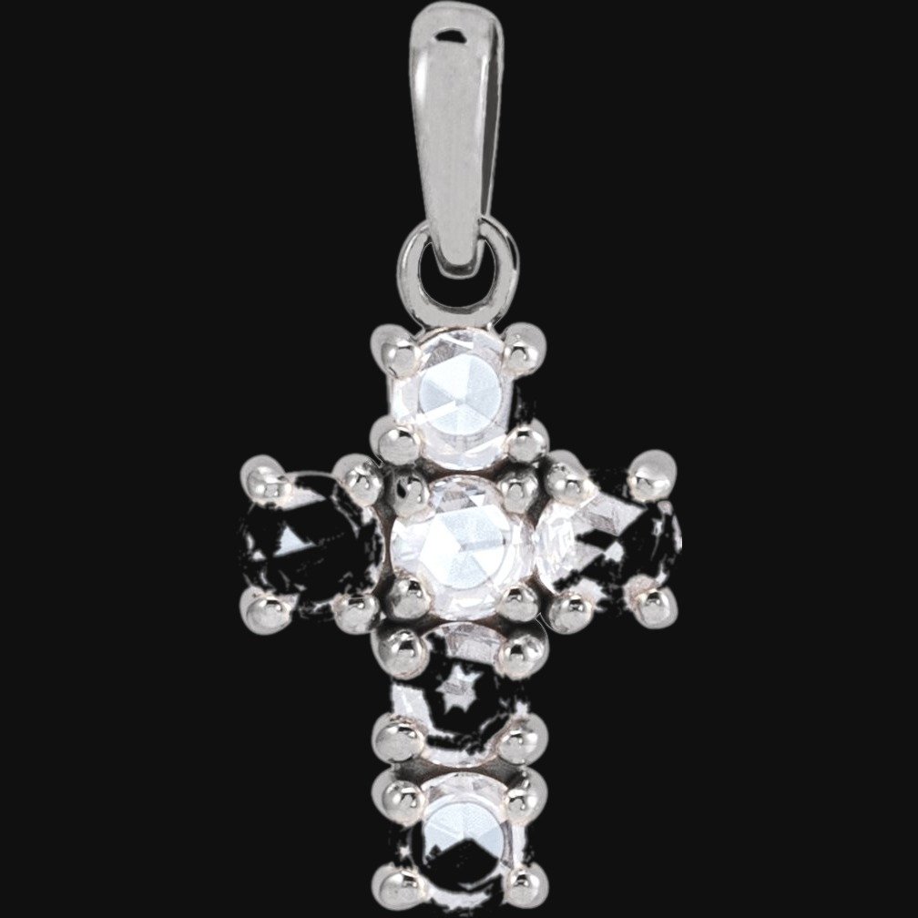 Rose-Cut Cross Necklace or Pendant