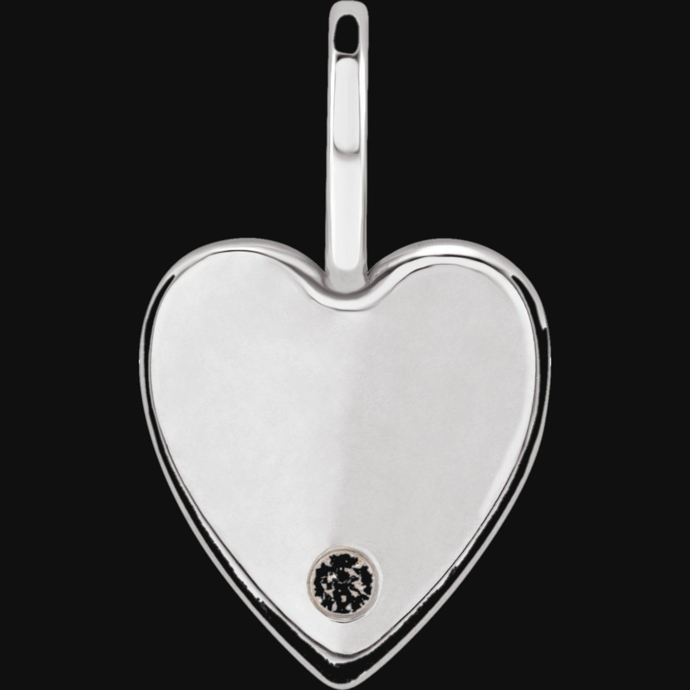 Engravable Accented Heart Charm/Pendant