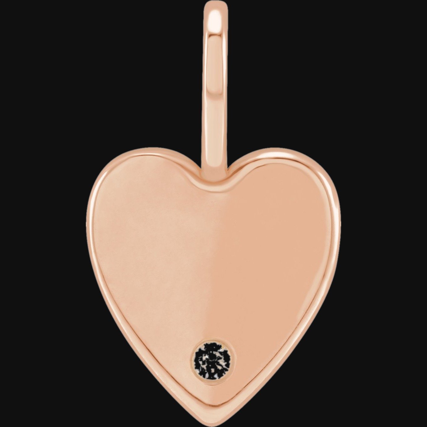 Engravable Accented Heart Charm/Pendant - Image 3