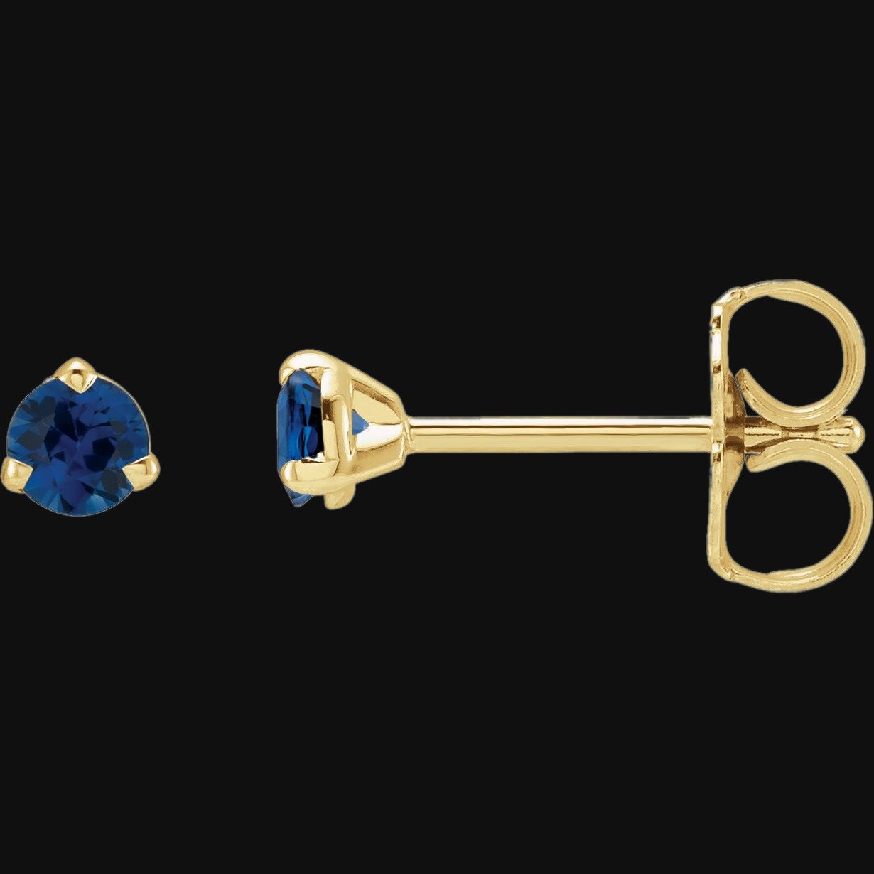 Round 3-Prong Claw Cocktail-Style Stud Earrings - Image 3