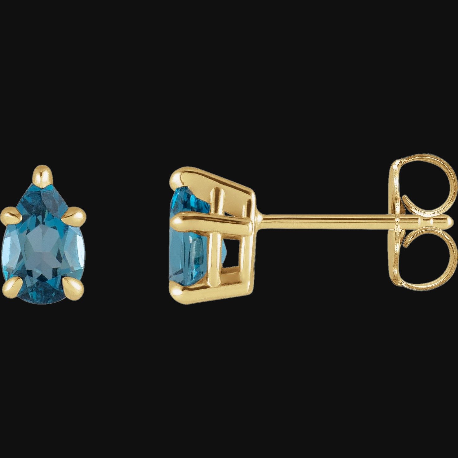 Pear 5-Prong Claw Stud Earrings - Image 3